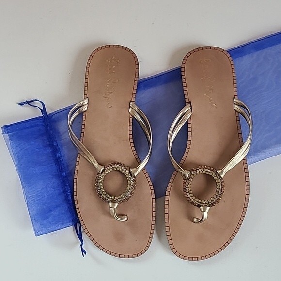 Lilly Pulitzer Slip On Mckim Rhinestone Embellished Sandal Size 6M - Picture 1 of 10